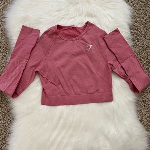 GYMSHARK Vital Seamless Crop Top, Pink size Small